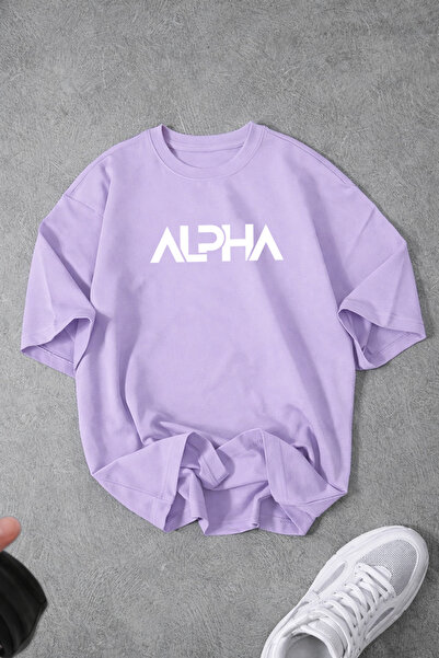 Revasser Tricou unisex pentru bărbați/femei ALPHA, cu imprimeu special, supra...