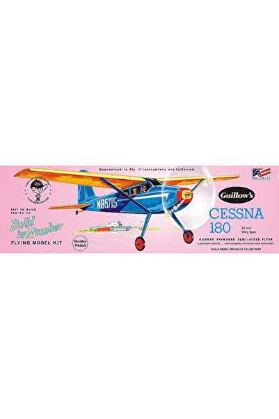 Guillow Avion model CESSNA 180 KIT cu zbor liber (508 mm)