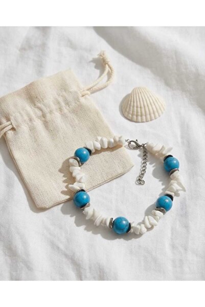 Dodemert Home Off-White Stone Blue Foot Jewelry & Anklet