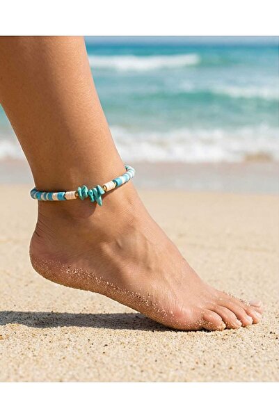 Dodemert Home Blue Fimo Beaded Stone Foot Jewelry & Anklet