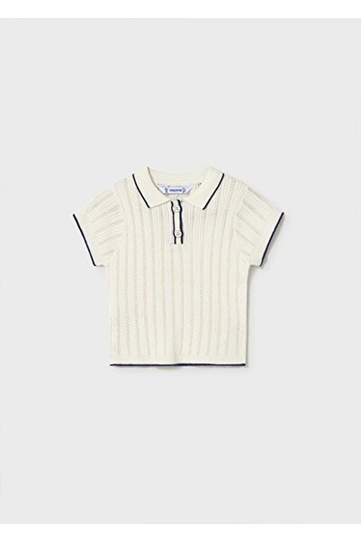 MAYORAL Yazlık Kız Bebek Triko Polo Yaka Tshirt - Krem