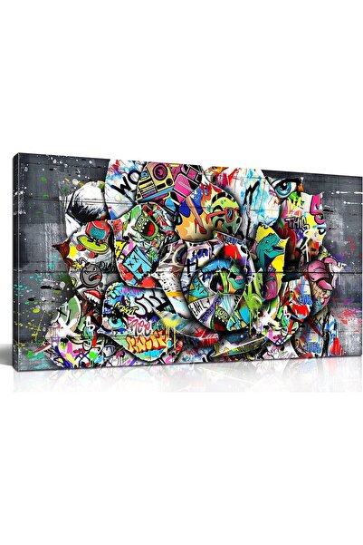 Al Raied Flower Pictures Wall-Decor - Banksy Street Wall Art - Large Abstract...