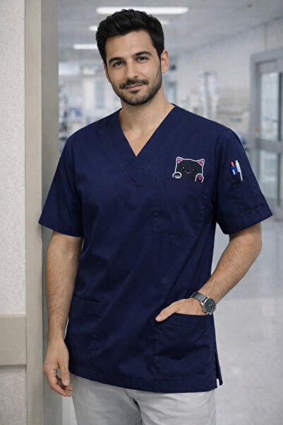 mirach Ανδρικά Veterinary Scrubs Pawline Top Premium Αντιχνοφόρα Φαρδιά Εφαρμ...