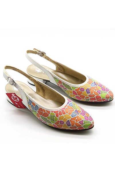 Rieker Sandale Slingback Damă - Piele Naturală, Design Multicolor Mozaic, Teh...