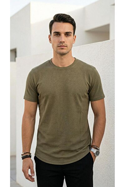 Plus Scorpion Men's Slim Fit Basic T-Shirt, Flexible, Anti-Sweat, Pique Textu...