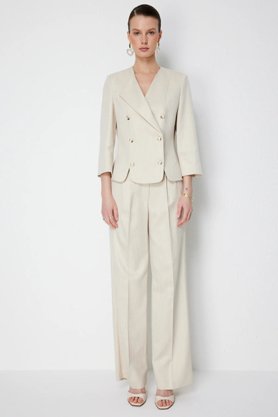 Ekol Pleated Wide Leg Trousers-1076