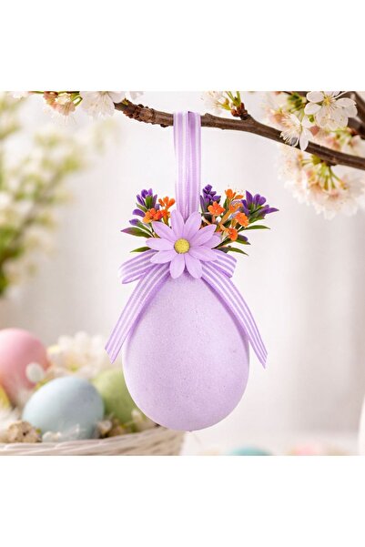 ZanaCasei Ou de Paște lila cu margaretă 13cm