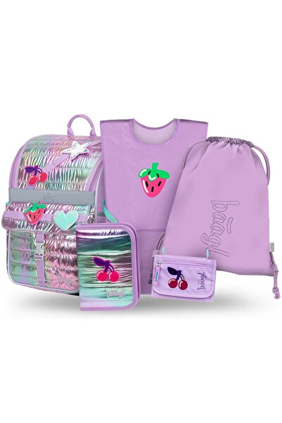 Baagl Set școlar 5 piese: Ghiozdan, Penar, Sac, Șorț, Portofel, Zippy Lavende...