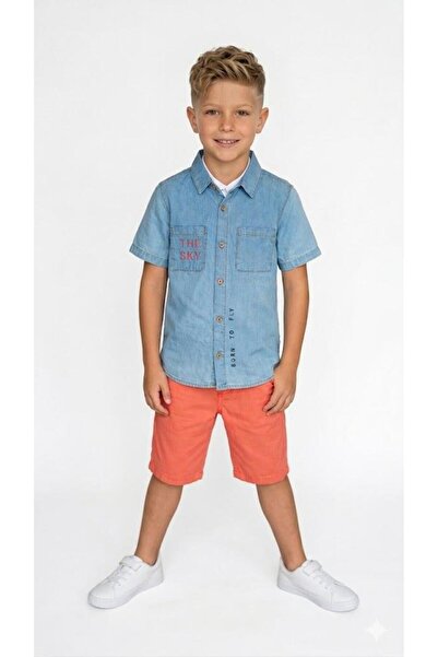 Bambam Σετ για αγόρια - Τζιν πουκάμισο & Σορτς-325545