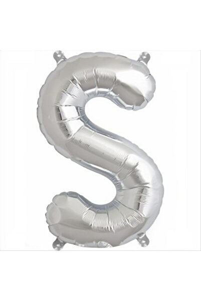 Shop Carnaval Balon din folie, în formă de litera S, culoare argintie, 41 cm,...