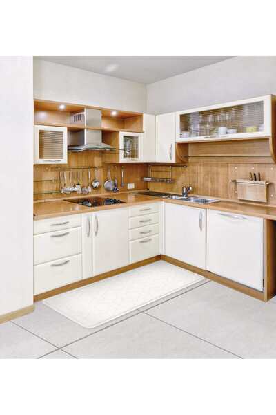 Parklon - Double Herringbone Beige Çift Taraflı Mutfak Matı 150x55x1,5 cm