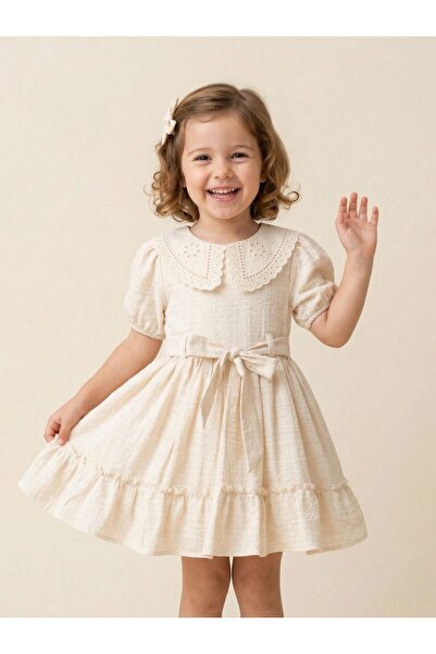Cherrys Bebek Pari.S Linen Girl's Dress