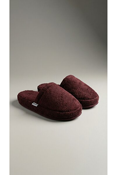 Minteks Shadowed 100% Cotton Thick Soled Towel Slippers