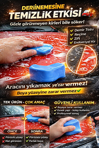 Esin Nove Oto Detay Temizlik Kili – Kaporta, Cam ve Boya Yüzeyi İçin Kil Temi...