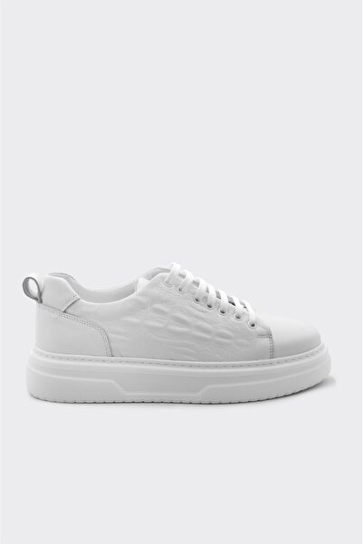 derinet Hakiki Deri Bağcıklı Yüksek Taban Erkek Sneaker