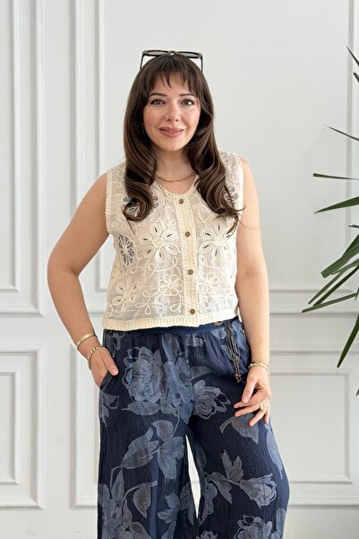 yb yağmur butik Knitted Handcrafted Design Vest