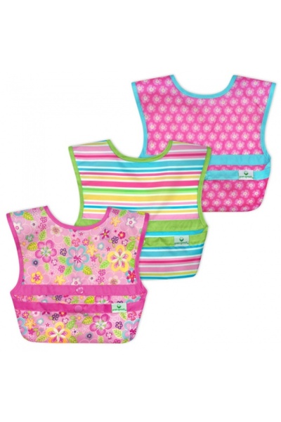 Green Sprouts Set 3 bavetele Easy Wear Snap'n Go - - Flower Field