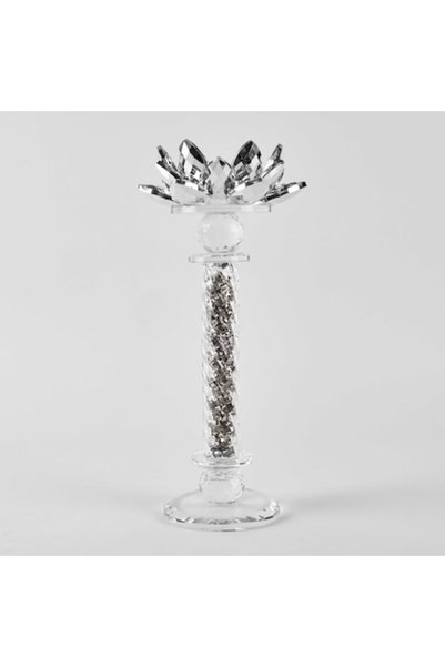 OEM Glass Candle Holder with Glass Chips for 1 Candle