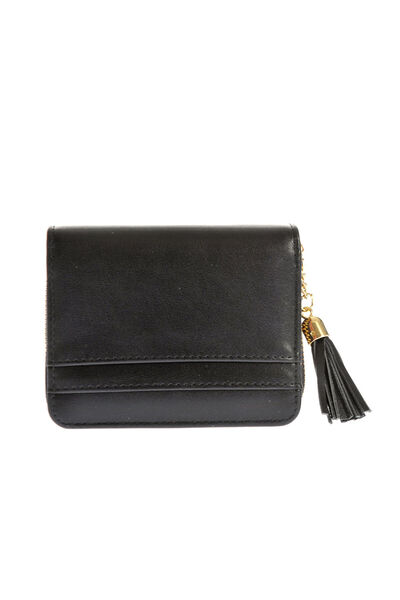 Meli Melo Paris Black eco-leather wallet with tassel