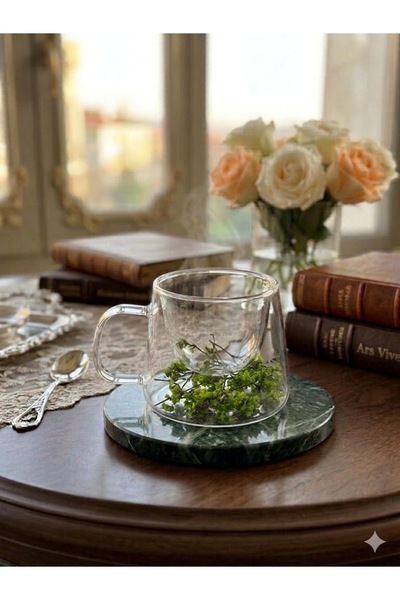 WARDY Double Raven Floral Glass Cup 250ml.