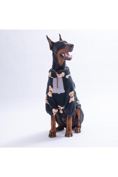 Pawstar Black Gentle Bruno Large Breed Dog Sweati Outfit Plush Dog Outfit