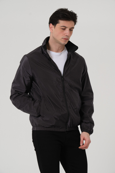 PIQUE ΑΝΔΡΙΚΟ ΠΑΛΤΟ Ανδρικό παλτό με κρυφή κουκούλα και σχέδιο