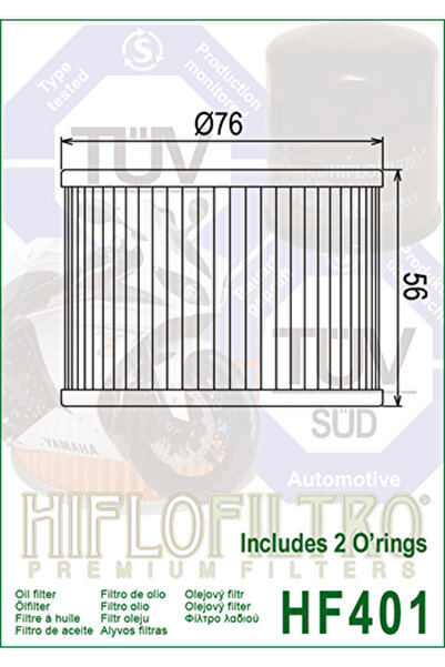 HIFLO FILTRO Filtru Ulei HF401 Hiflofiltro Honda Kawasaki Yamaha cu 2 O-ring