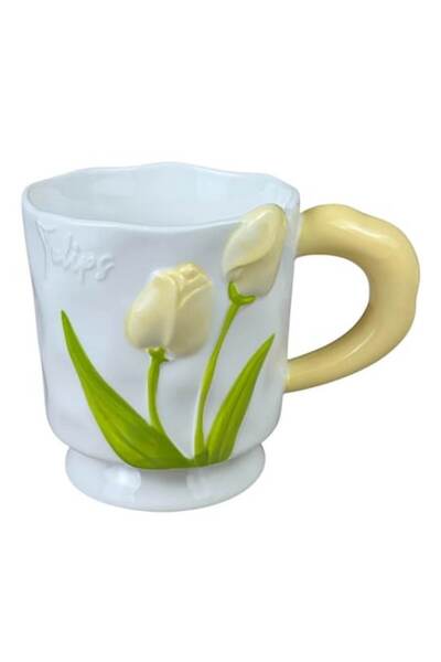 OEM Yellow Ceramic Mug 'Tulips', 400 ml - Universal Gift