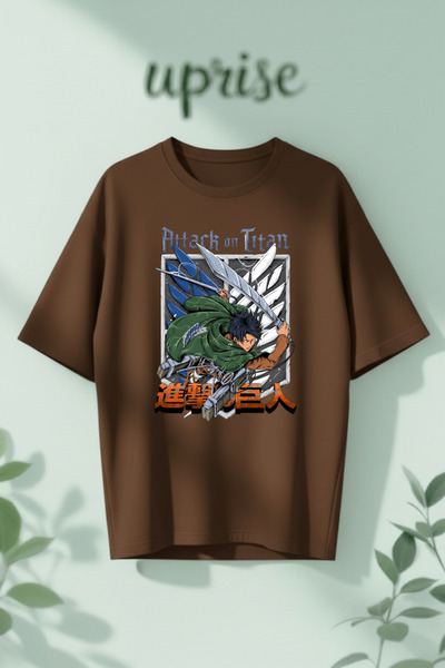 Vordevia Μπλουζάκι Attack on Titan Levi από βαμβάκι με στάμπα, σε μεγάλο μέγεθος