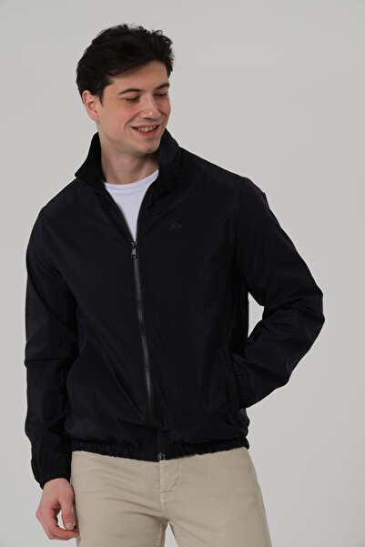 PIQUE ΑΝΔΡΙΚΟ ΠΑΛΤΟ Ανδρικό παλτό με κρυφή κουκούλα και σχέδιο