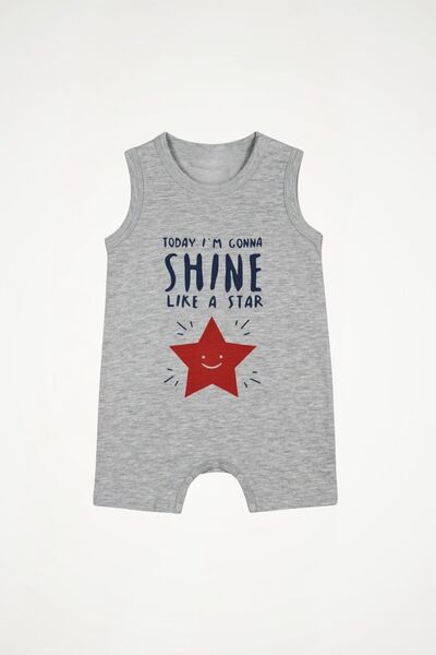 Newteam 100% Cotton Patterned Baby Boy Romper |   Crew Neck, Sleeveless, and ...