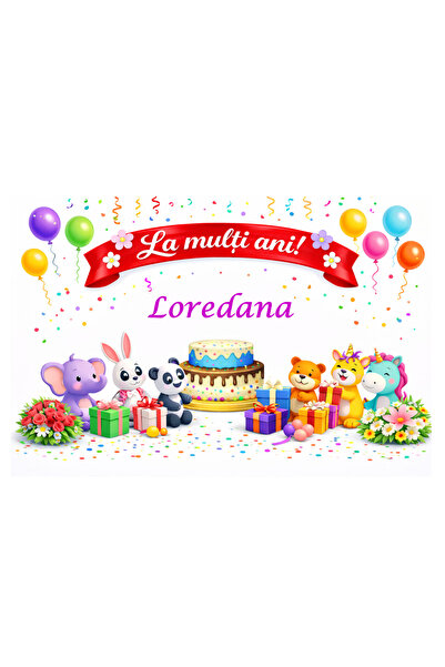 OEM "Happy Birthday Loredana" Birthday Banner, Premium 110x80 cm, With Fasten...