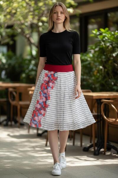 OwenLife Owen Life Standard Size Below Knee Chiffon Skirt 38 40 42 44 46 48 5...