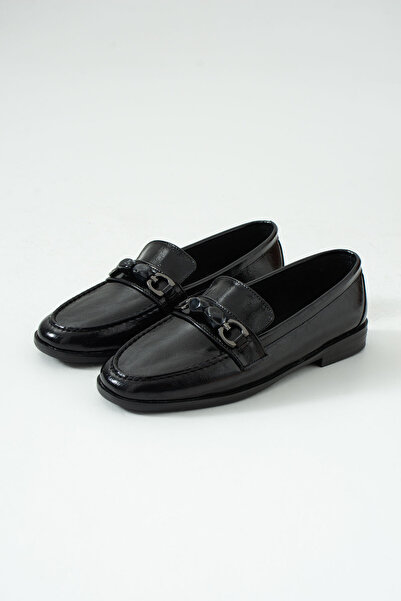 MERVESTORE Pantofi Loafer cu detalii aurii și pietre