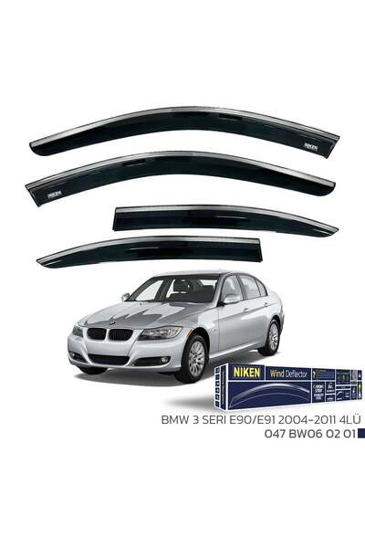 Niken Bmw 3 Serisi E90 Cam Rüzgarlığı Kromlu 2004-2011 4'Lü