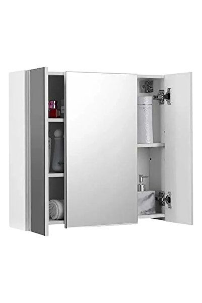 VASAGLE Bathroom cabinet with mirror, VASAGLE, white