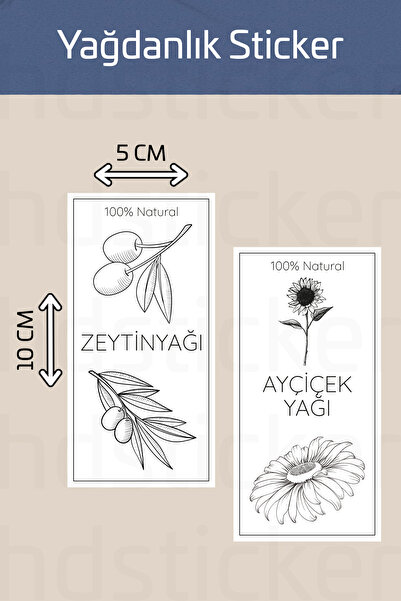 handanca Yıkanabilir 2 Adet Yağdanlık Yağlık Zeytinyağı Ayçiçek Yağı Şişe Sti...
