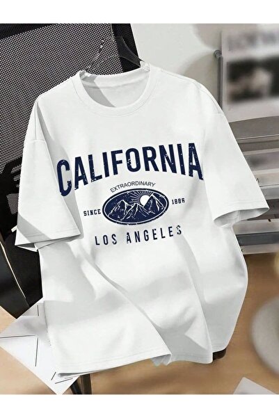 Joetsu Brokleyn Printed Oversize Women'S/Men's Unisex White Tshirt