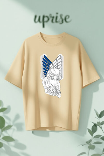 Vordevia Μπλουζάκι Levi Ackerman Attack on Titan με στάμπα, βαμβακερό, oversized