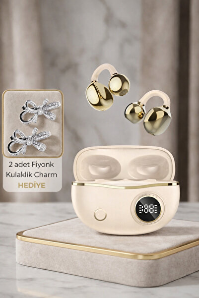Teknowireless Küpe Klipsli Kulaktan düşmeyen Bluetooth Kulaklık (Charm hediye...
