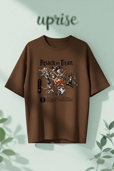 Vordevia Μπλουζάκι Attack on Titan με στάμπα, βαμβακερό, oversized