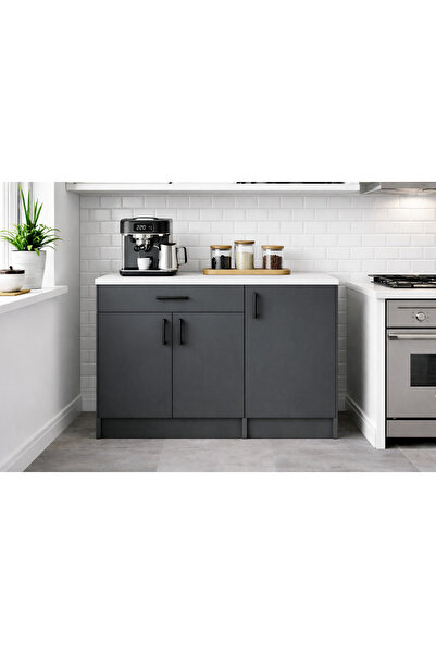 Tdesigno Siyam Alt Modülü-Çok Amaçlı Dolap -100 cm -3 Kapaklı 1 Çekmeceli -La...
