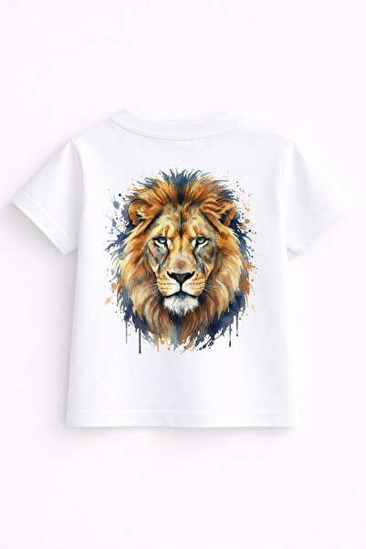 Rabona Fashion Savage King – Watercolor Lion Printed Kids' T-Shirt