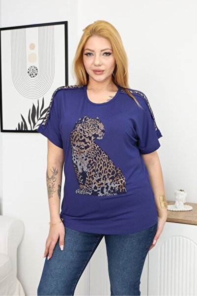 Siyezen Μπλούζα με στάμπα Gold Tiger Stone σε μεγάλο μέγεθος