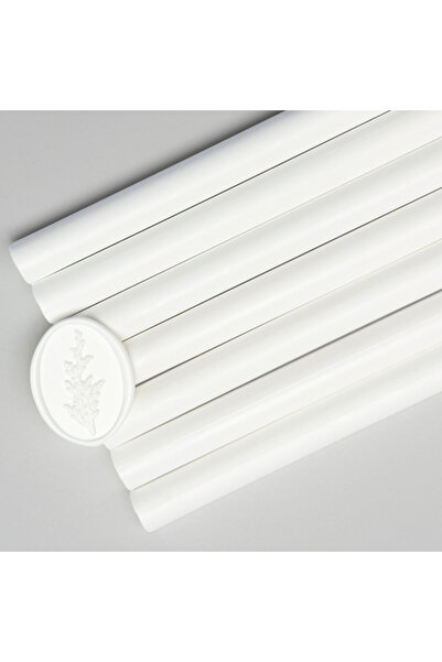 Ceara Sigilii Boutique Σετ 7 λευκών κερόστικες για σφραγίδες προσκλήσεων 11mm...