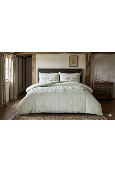Taç New Season Ranforce Cotton Double Duvet Cover Set Lioren Green