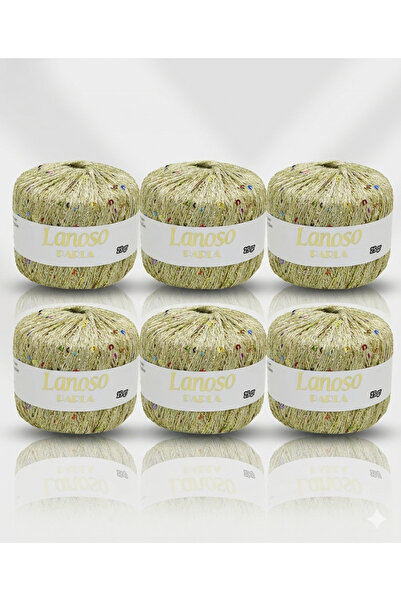 Lanoso Parla 6 Τεμάχια (1300) 25 γρ 217 Mt Νήμα Πλεξίματος με Γκλίτερ – 75% Ν...