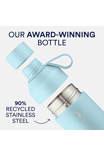 Ocean Bottle - Recycled Stainless Steel Drinks Reusable Water Bottle - Eco-Friendly & Reusable - Sky
