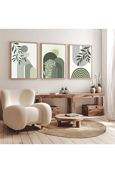 Dekorsiahome Set de 3 piese cu cadru din lemn pentru sufragerie, hol, bucătăr...