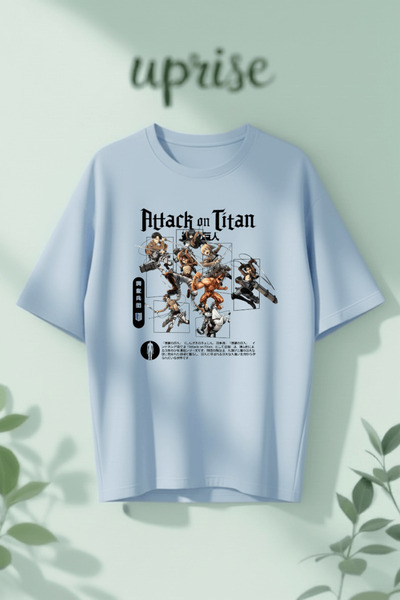 Vordevia Tricou oversize din bumbac imprimat Attack on Titan